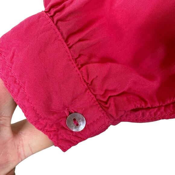 Velvet By Graham & Spencer Pink Lightweight Rayon Long Sleeve Blouse Size S - Picture 6 of 8